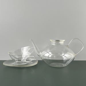 Heinrich Löffelhardt tekanna | Schott Mainz med koppar | Jena glastekanna | Bauhaus designglas 1950-/60-tal