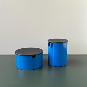 STELTON blue sugar bowl & milk jug I Design Erik Magnussen for Stelton Denmark I MidCentury Danish Vintage Design