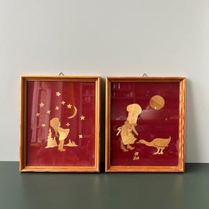 FAIRY TALE PICTURES made of wood inlays from the GDR I Sterntaler & Hans im Glück I Children's room decoration Gebr. Grimm