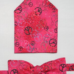Men&#39;s Bow-tie & Pocket Square set - Peace symbol. men&#39;s gift set