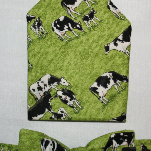 Men's Bow-tie & Pocket Square set - Cows, Cattle, Farm, Farmer, Countryside, Men's Gift set