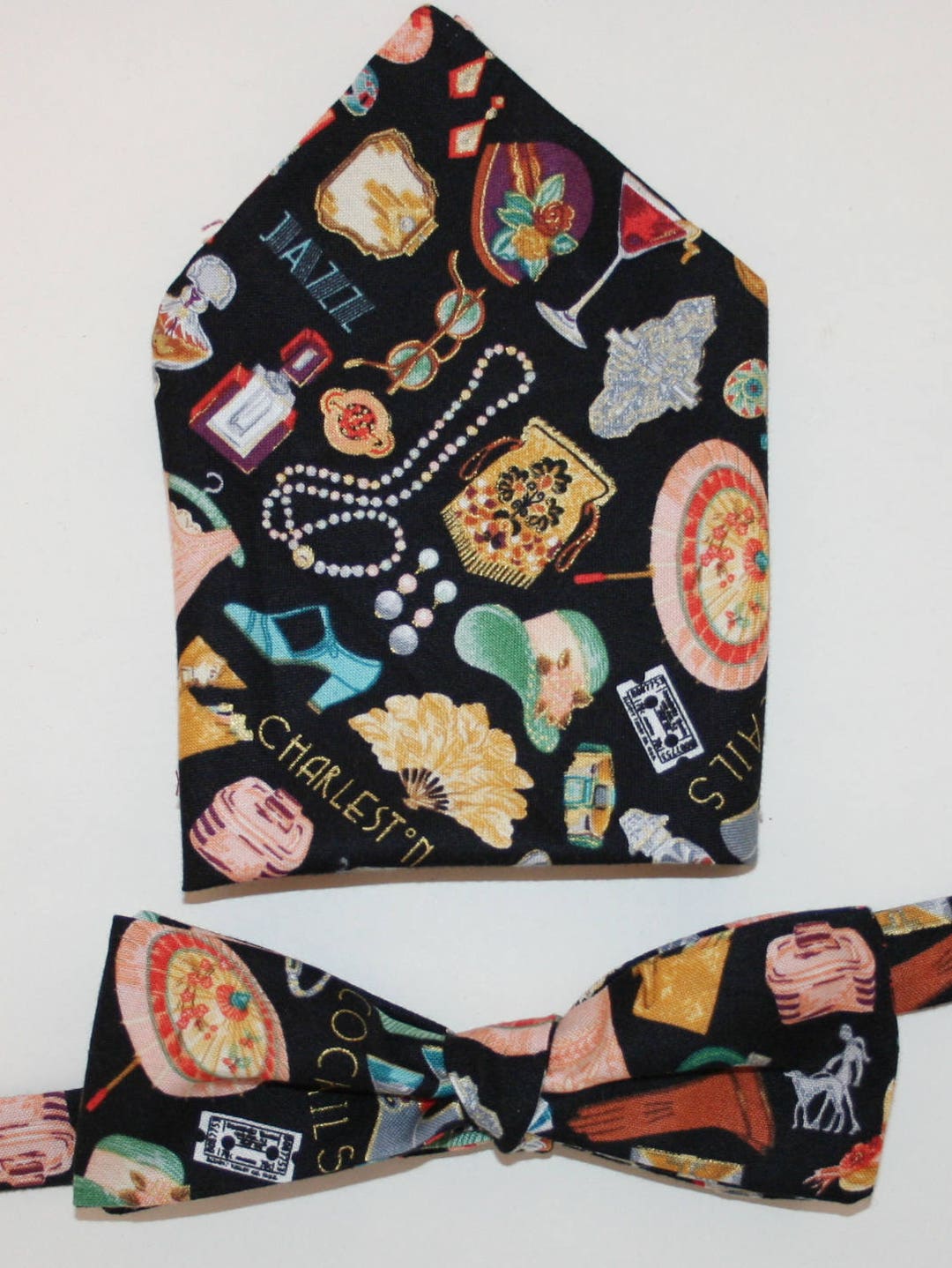 Set Cravatta E Farfallino SCFL - Uomo Con Fazzoletto Abbinato In Seta Poliestere 571334 - Foto 3