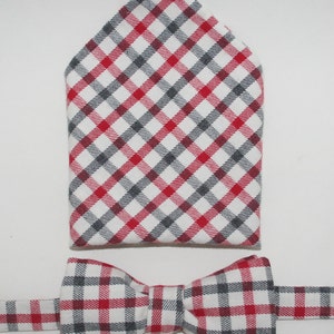 Men&#39;s Bow-tie & Pocket square set, - Checked,  soft, smart, checks, men&#39;s gift set