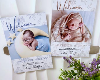 Custom Baby Announcement Fridge Magnet | Various Styles | Personalized Fridge Newborn Magnets | Custom Announcements