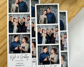 Custom Magnetic Photobooth Strip | Thank you Gift | Personalized Fridge Wedding Favors | Party Souvenir | Minimalist Modern Photo Booth