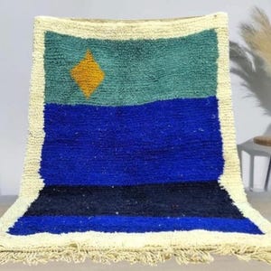 Handwoven Azilal Berber Rug: Colorful Moroccan Wool Runner