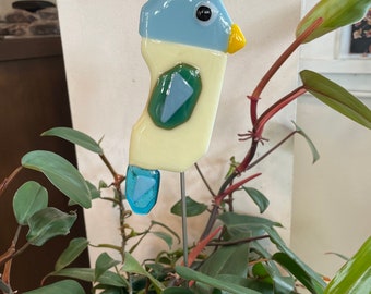 Powder Blue Bird Plant Ornament