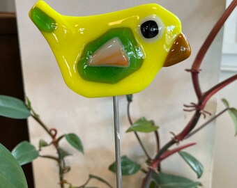 Yellow Bird Plant Ornament