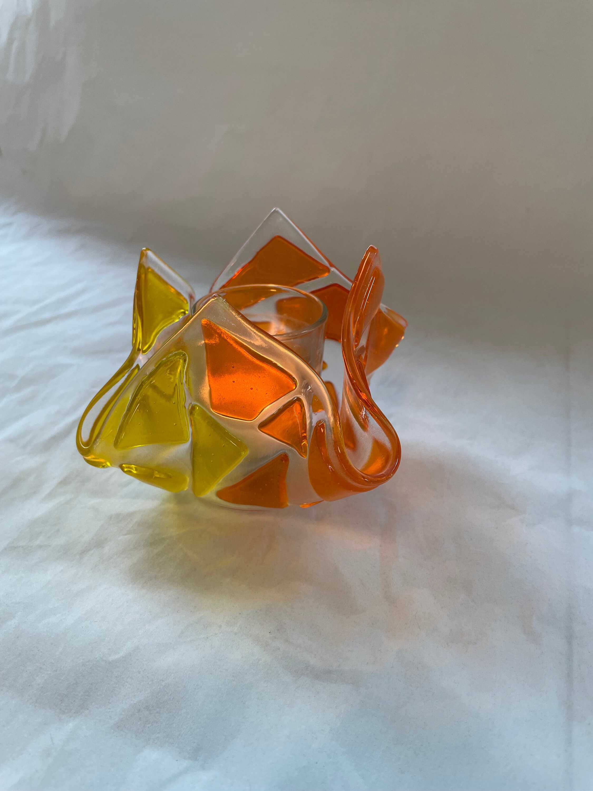 Orange and Yellow Votive Candle Holders Etsy