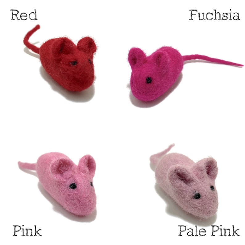 Wool Mouse Cat Toy Choose Your Color image 4