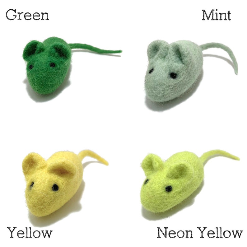 Wool Mouse Cat Toy Choose Your Color image 5