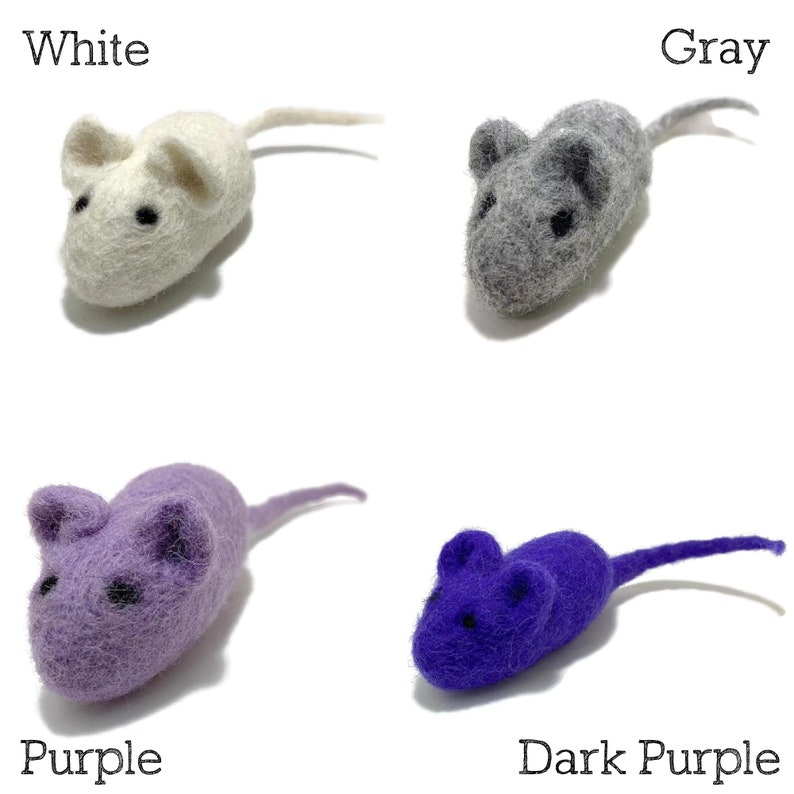 Wool Mouse Cat Toy Choose Your Color image 7