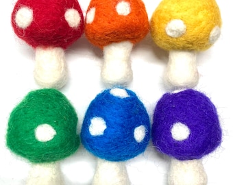 Wool Mushroom Cat Toys - Choose Your Color