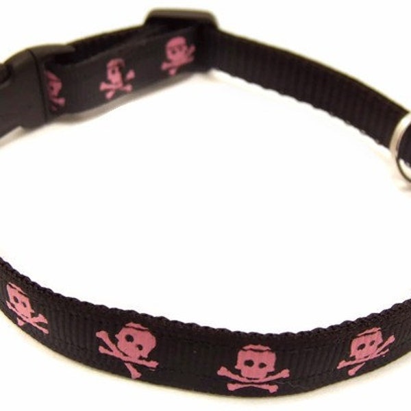 Pink Skulls Breakaway Cat Collar