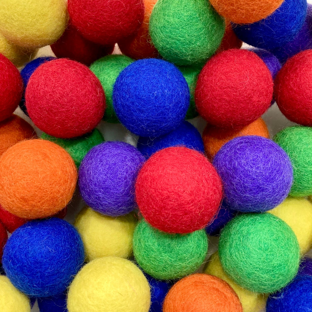 6 Pack Rainbow Wool Cat Ball Toys Etsy