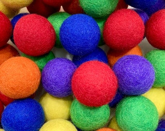 6 Pack - Rainbow Wool Cat Ball Toys