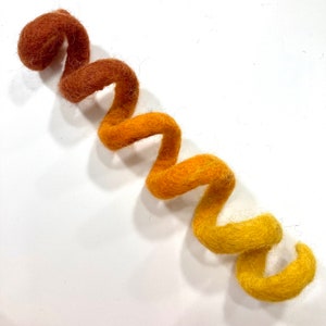 Wool Spiral Cat Toys Choose Your Color Orange/Yellow