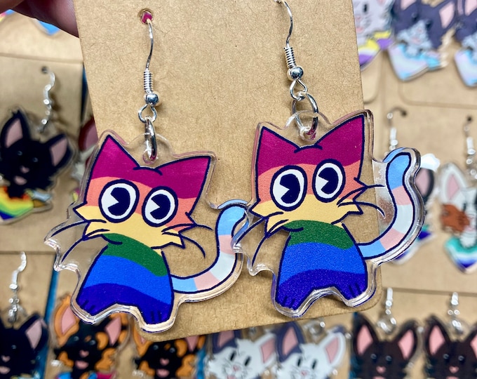 Featured listing image: Pride Cat Earrings