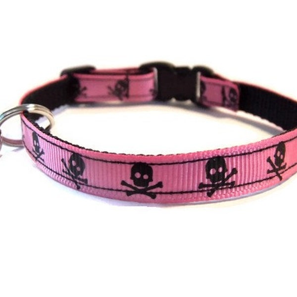 Pirate Kitty Pink Breakaway Cat Collar