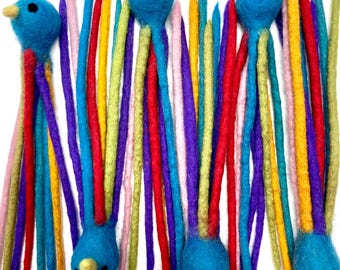 Rattle Bird Wool Cat Toy