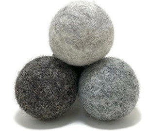 3 Pack - Natural Wool Cat Ball Toys