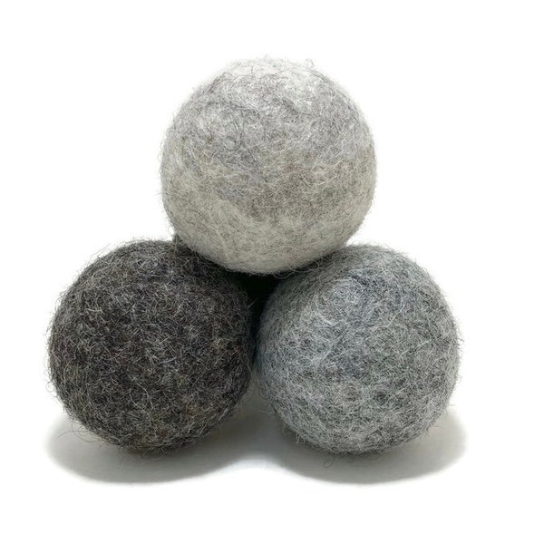 3 Pack - Natural Wool Cat Ball Toys