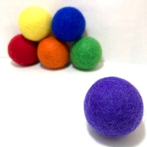 6 Pack Rainbow Wool Cat Ball Toys image 3