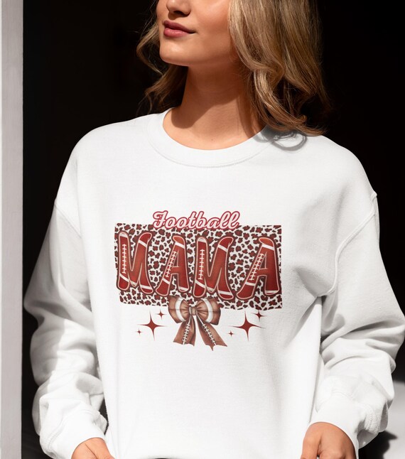 Leopard Print Football Mom Sweatshirt: Game Day Mama Gift