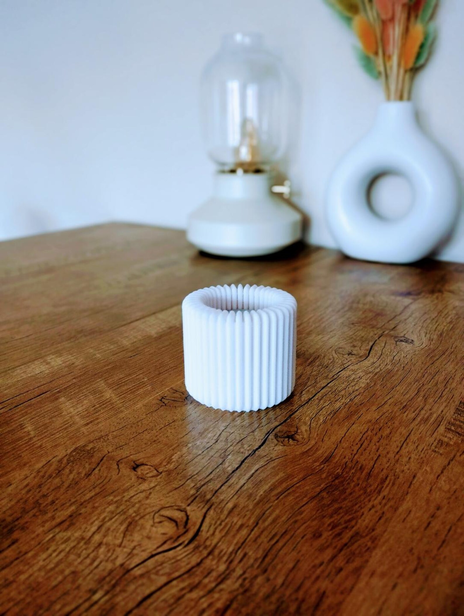 Mini Ribbed Tea Lights Modern Ribbed Design Candle X2, Tealight Holder,beautiful Ribbed Tea ...