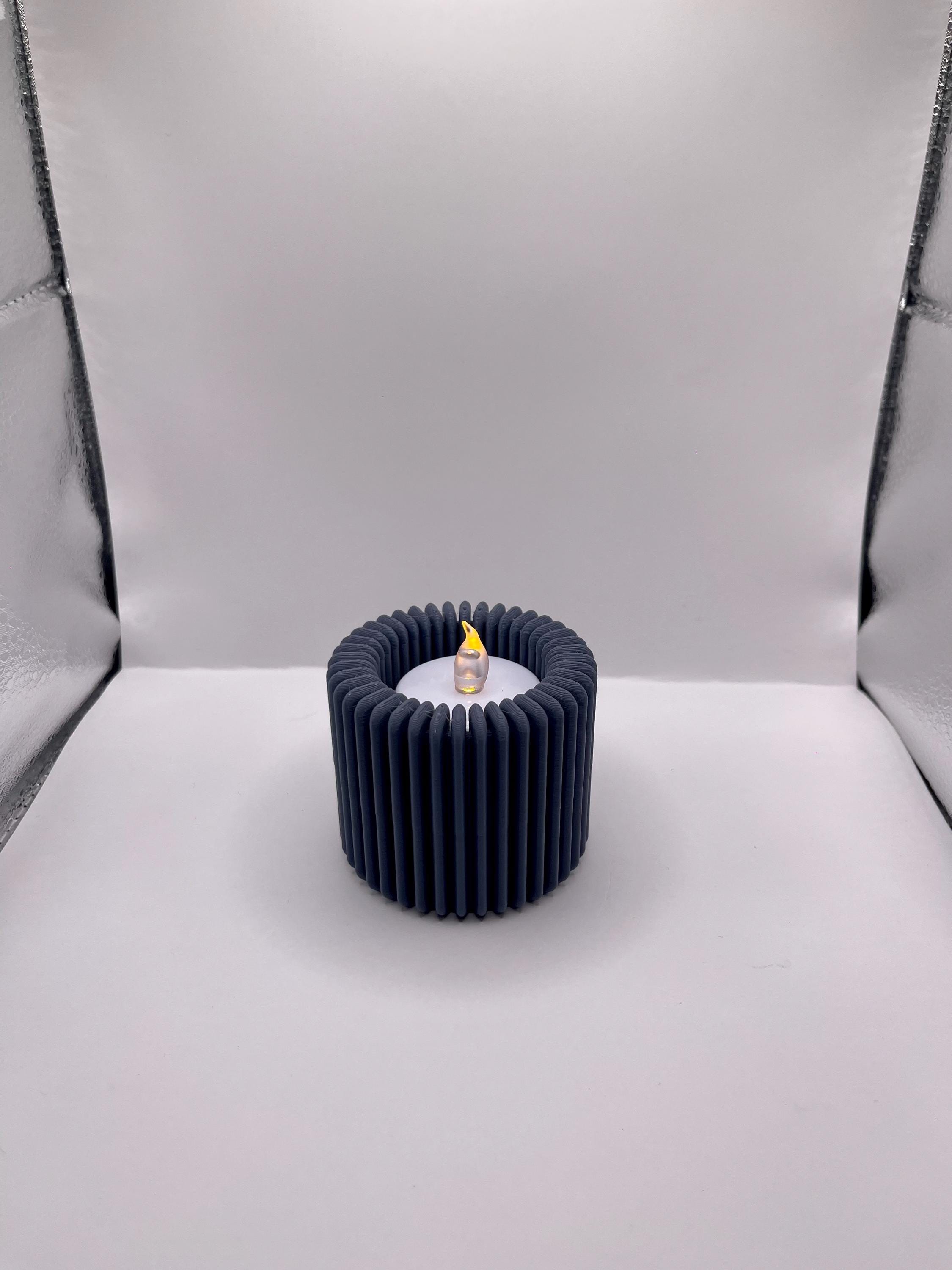 Mini Ribbed Tea Lights Modern Ribbed Design Candle X2, Tealight Holder,beautiful Ribbed Tea ...