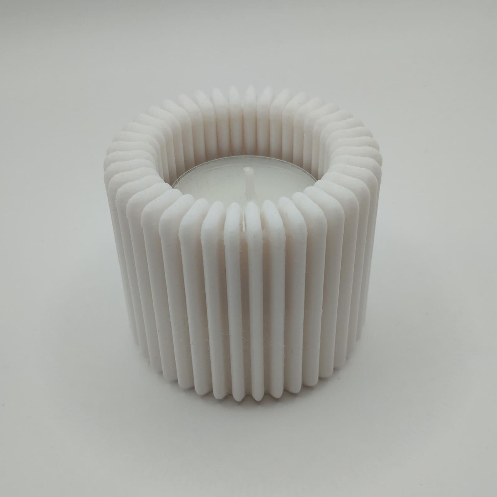 Mini Ribbed Tea Lights Modern Ribbed Design Candle X2, Tealight Holder,beautiful Ribbed Tea ...