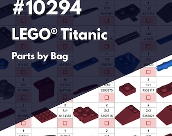 PartsByBag – Compatible con el set LEGO® n.° 10294 LEGO® Titanic (Hoja de clasificación no oficial)