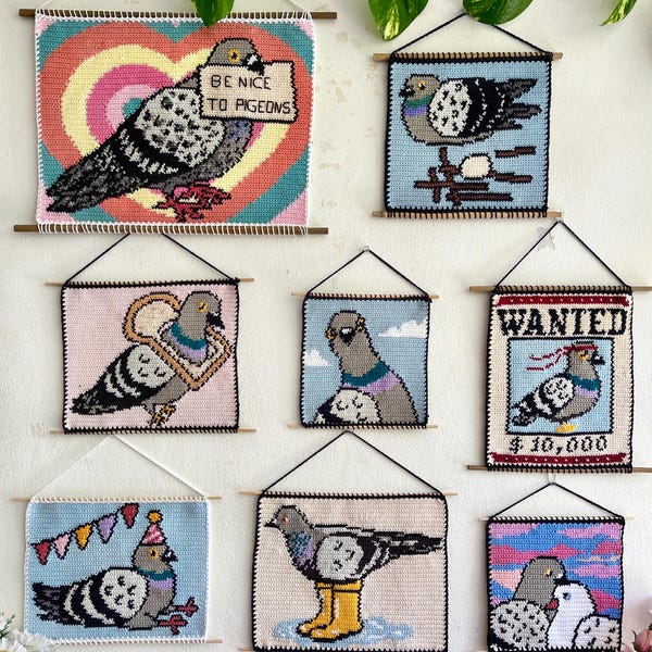 Pigeon Tapestry Crochet Pattern Bundle