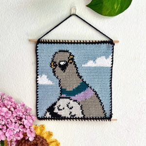 Motif au crochet de tapisserie Silly Pigeon