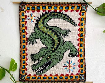 Krokodil Tapisserie Häkelanleitung
