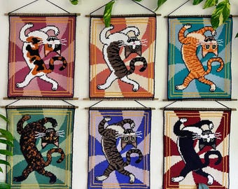 Twisted Cats Tapisserie häkeln 6 Muster