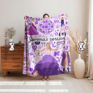 Personalized Name Blanket for kids | Girls Blanket | personalized Blanket | Custom Blanket | Girl Room Decor | Birthday Gift |Purple Version