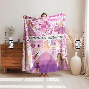 Personalized Name Blanket for kids | Girls Blanket | personalized Blanket | Custom Blanket | Girl Room Decor | Birthday Gift | Pink Version