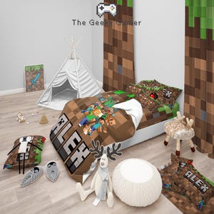 Personalized Gamer Duvet Cover | Fun gift for adult kid | Gamer Gift | Video Game | Creeper Duvet | Birthday Gift for Gamer | Video Game