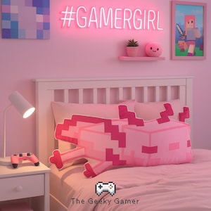 Pixel Axolotl Pillow | Cute Axolotl Pillow | Video Game | Gamer | Axolotl Gifts | Birthday Gift | Christmas Gift |Pixel Pillow |Animal Lover