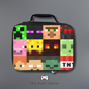 Gamer Lunch Bag | Fun gift for adult kid | Gamer Gift | Video Game | Creeper Lunch Bag | Birthday Gift for Gamer