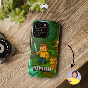 Custom Portrait And Name Gamer Phone Cases | Gamer Gift | Birthday Gift | IPhone Case | Galaxy Case | Video Game Accessory | Geek |Gift Idea