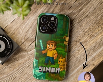 Custom Portrait And Name Gamer Phone Cases | Gamer Gift | Birthday Gift | IPhone Case | Galaxy Case | Video Game Accessory | Geek |Gift Idea