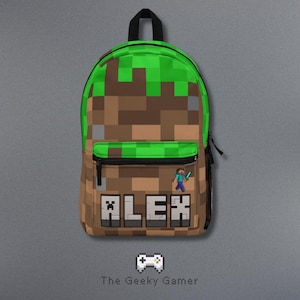 Personalized Gamer Backpack | Personalized Creeper Backpack | Gamer Gift | Gifr For Gamer | Video Game Accessory | Geek | Birthday Gift