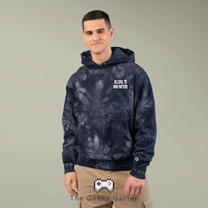 Embroidery Gamer Hoodie - Unisex Champion Tie-Dye Hoodie