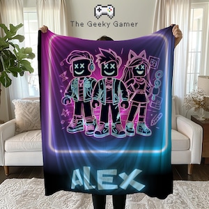 Personalized Gamer Soft Blanket | Fun gift for adult kid | Gamer Gift | Video Game | Personalized  Blanket | Birthday Gift for Gamer