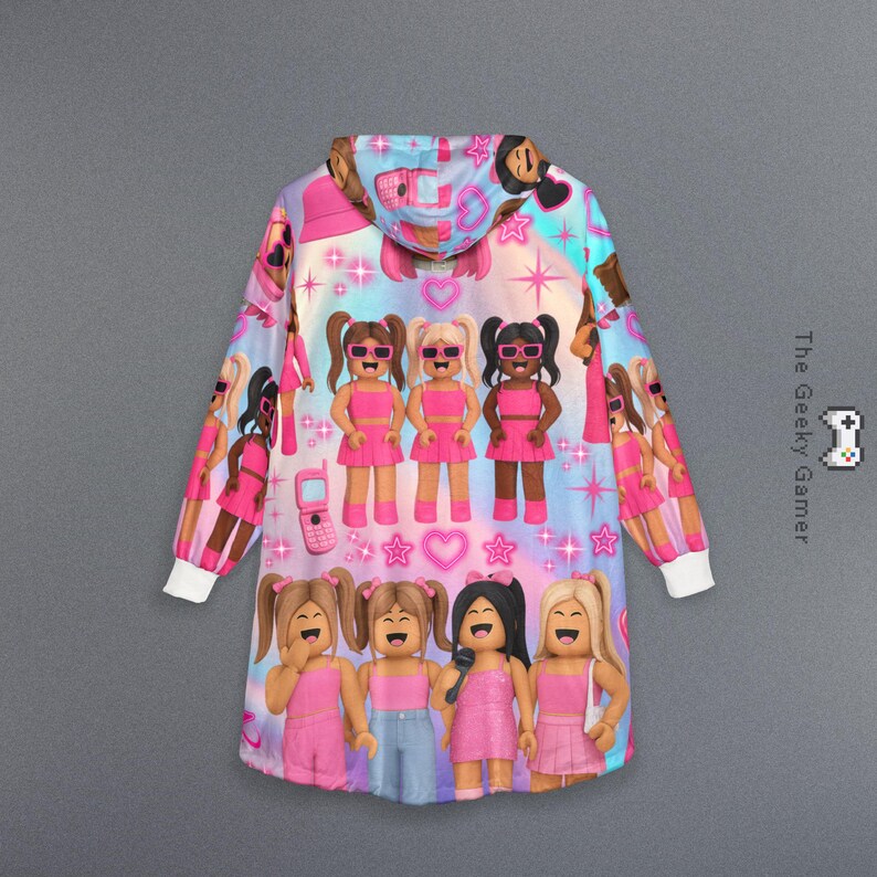 Personalized Gamer Girl Hooded Blanket image 3