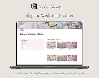 Elegant Wedding Planner Template: Notion Digital Organizer (PDF Download)