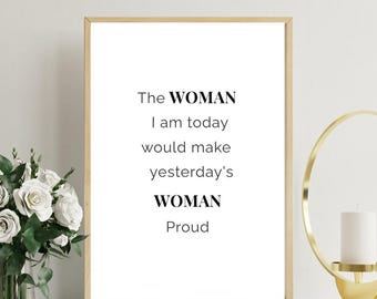 Inspirerende citaatafdruk: wees het soort vrouw - minimalistische muurkunst (digitale download)