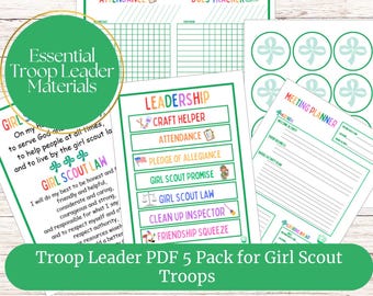 Girl Scout Troop Leader Essential Kit - Printable Instant Downloads & Meeting PDFs, Bundle Pack